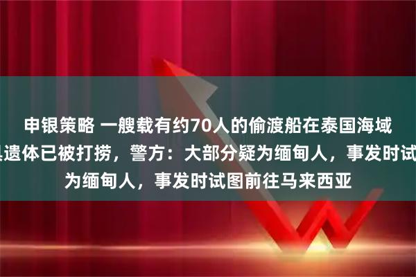 申银策略 一艘载有约70人的偷渡船在泰国海域倾覆，至少21具遗体已被打捞，警方：大部分疑为缅甸人，事发时试图前往马来西亚
